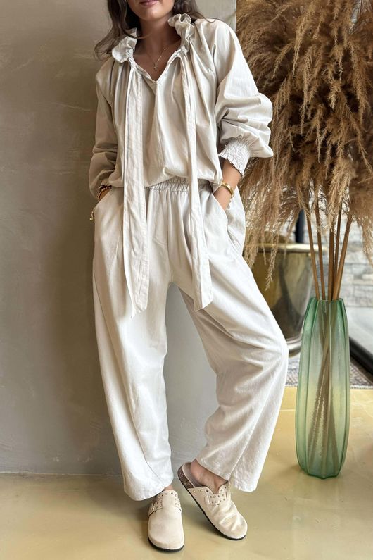 Lagen Seamed Tapered Barrel Pant Calico